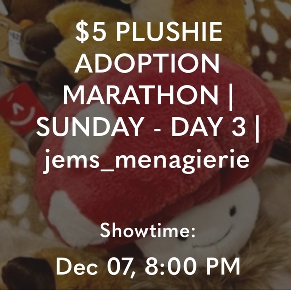 SUNDAY PLUSHIE ADOPTION EVENT | DAY 3 - December 7 | $5 Start | jems_menagierie - Picture 1 of 1